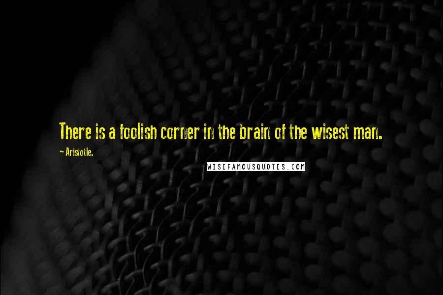 Aristotle. Quotes: There is a foolish corner in the brain of the wisest man.
