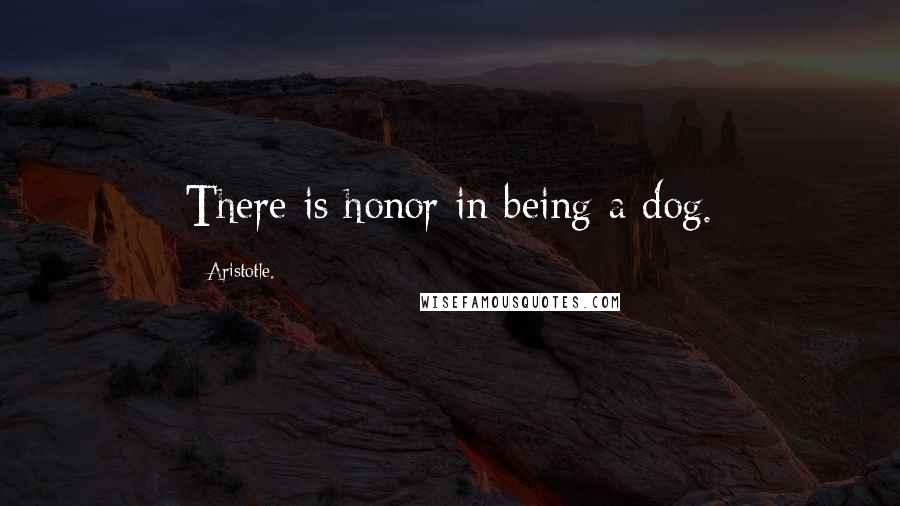Aristotle. Quotes: There is honor in being a dog.