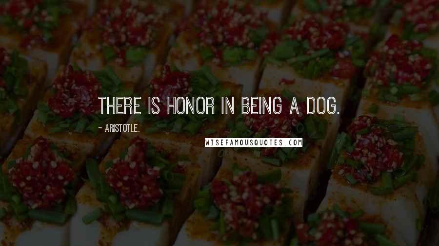 Aristotle. Quotes: There is honor in being a dog.