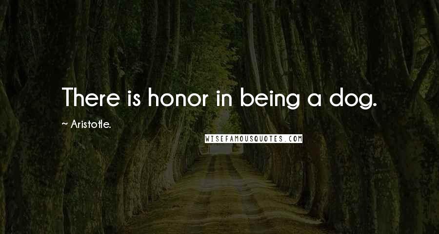 Aristotle. Quotes: There is honor in being a dog.