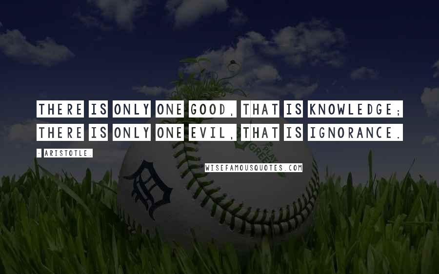 Aristotle. Quotes: There is only one good, that is knowledge; there is only one evil, that is ignorance.