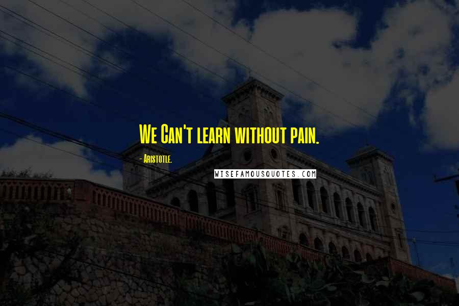 Aristotle. Quotes: We Can't learn without pain.