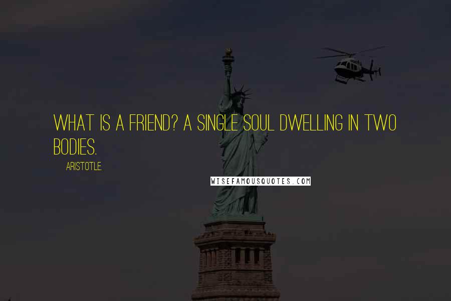 Aristotle. Quotes: What is a friend? A single soul dwelling in two bodies.