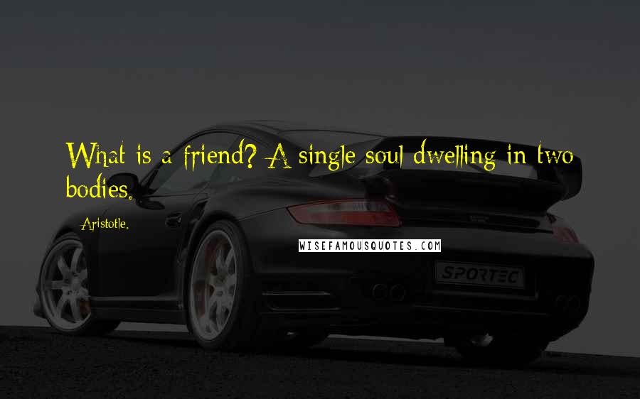 Aristotle. Quotes: What is a friend? A single soul dwelling in two bodies.