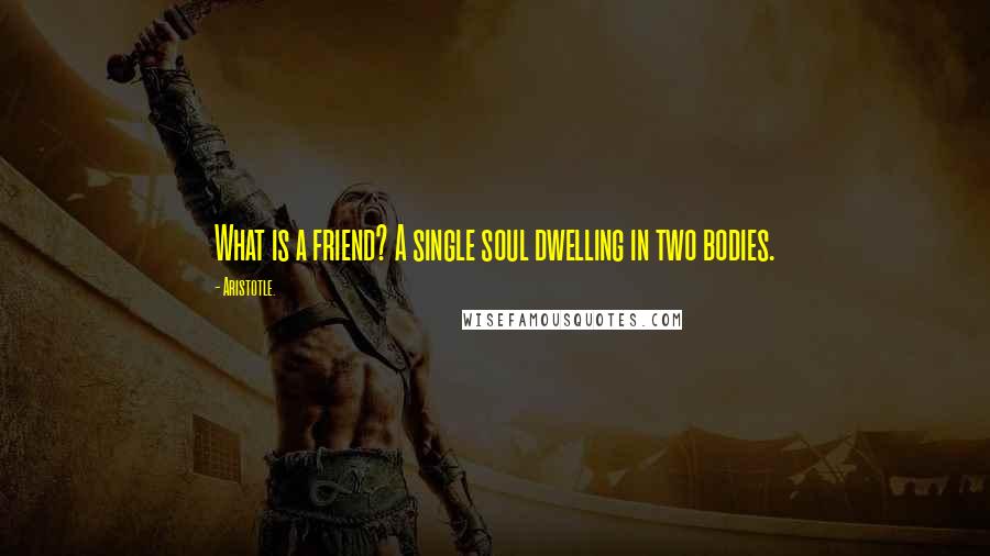 Aristotle. Quotes: What is a friend? A single soul dwelling in two bodies.