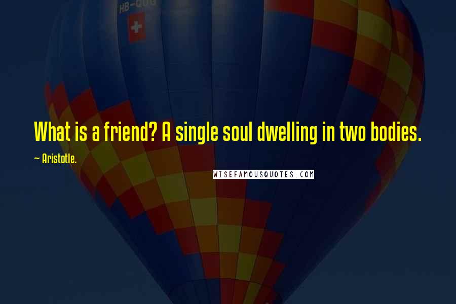 Aristotle. Quotes: What is a friend? A single soul dwelling in two bodies.