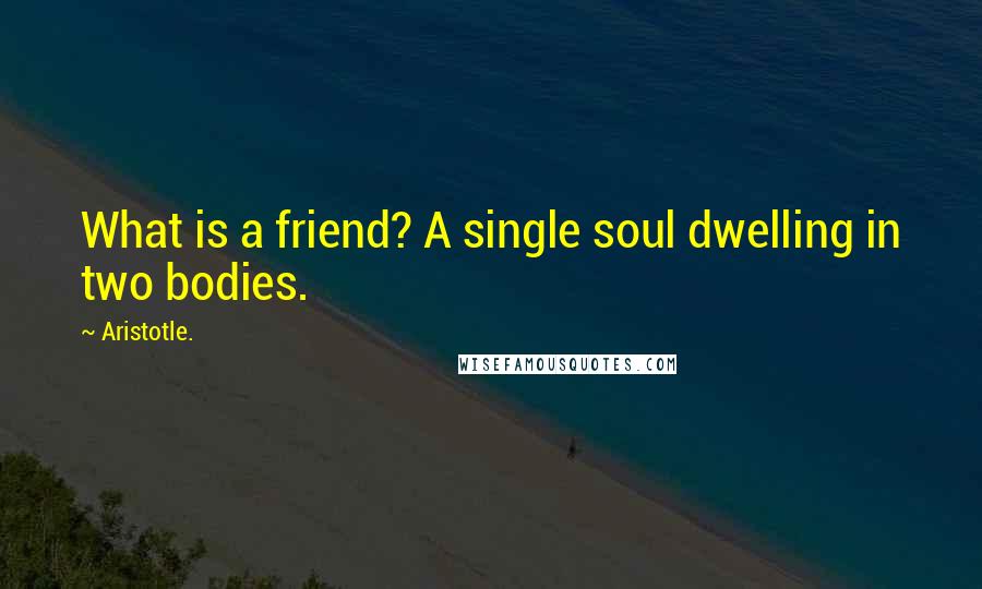 Aristotle. Quotes: What is a friend? A single soul dwelling in two bodies.