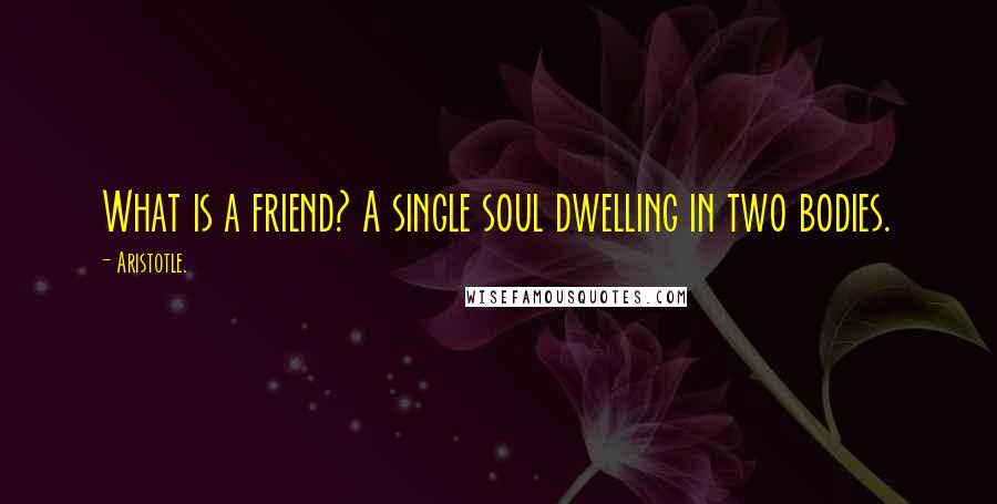 Aristotle. Quotes: What is a friend? A single soul dwelling in two bodies.