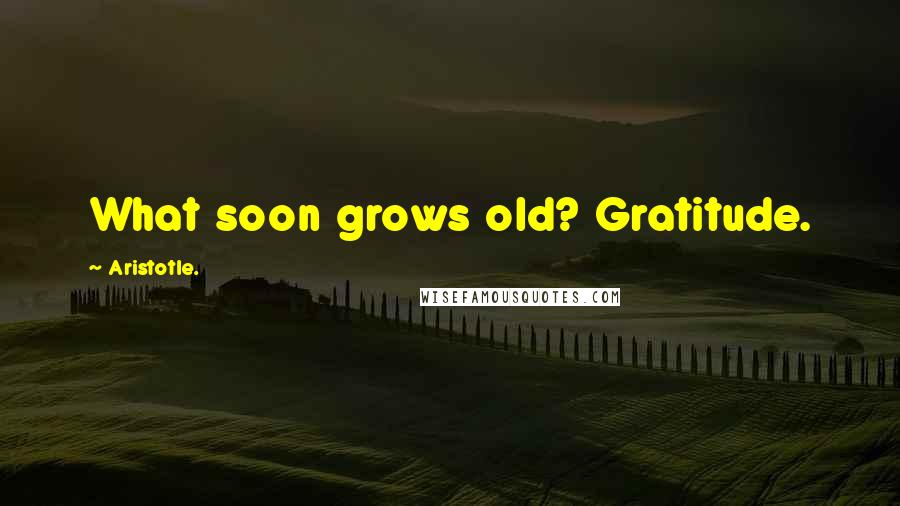 Aristotle. Quotes: What soon grows old? Gratitude.