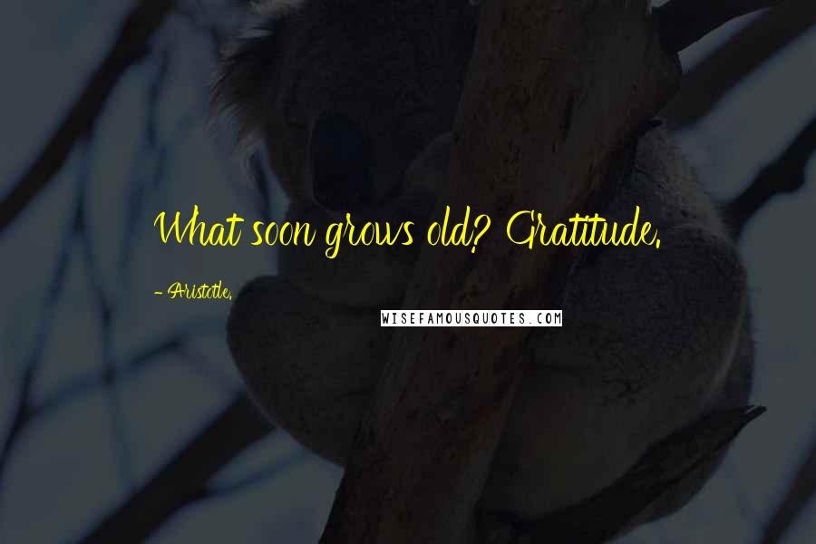 Aristotle. Quotes: What soon grows old? Gratitude.