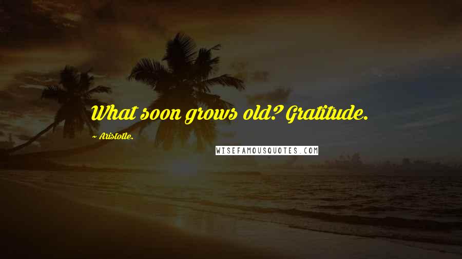 Aristotle. Quotes: What soon grows old? Gratitude.