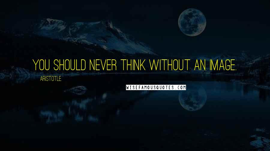 Aristotle. Quotes: You should never think without an image.