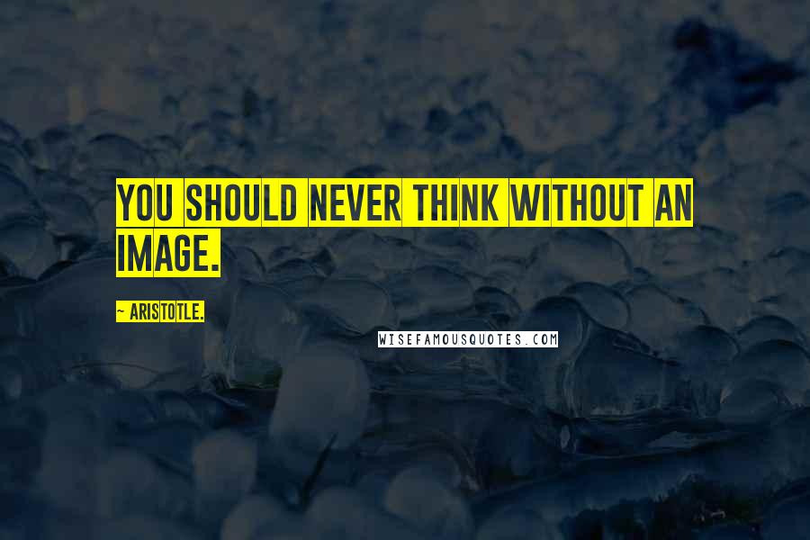 Aristotle. Quotes: You should never think without an image.