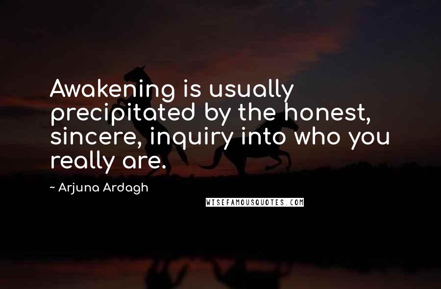 Arjuna Ardagh Quotes: Awakening is usually precipitated by the honest, sincere, inquiry into who you really are.