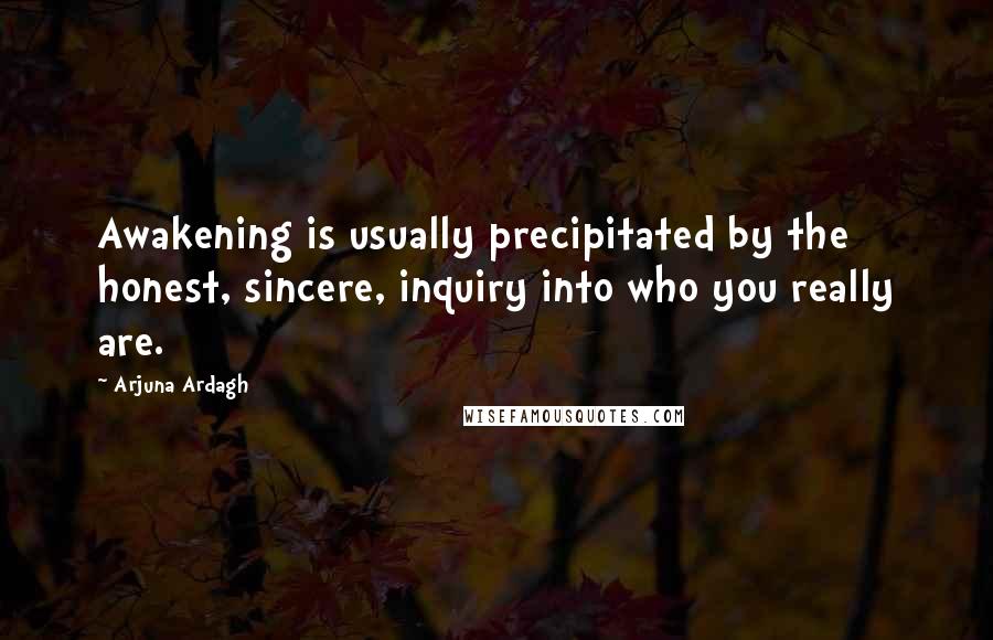 Arjuna Ardagh Quotes: Awakening is usually precipitated by the honest, sincere, inquiry into who you really are.