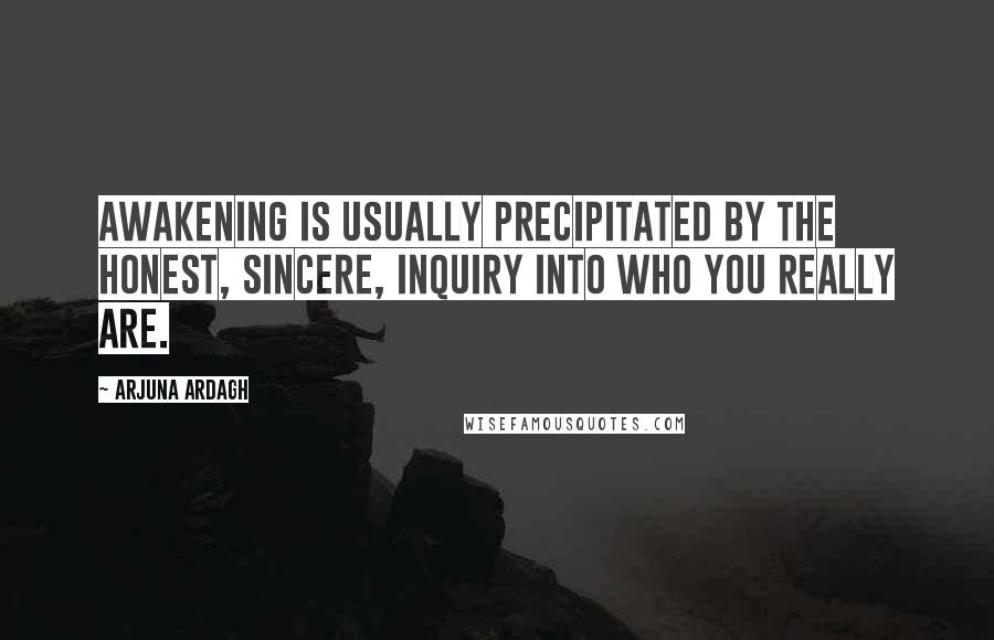 Arjuna Ardagh Quotes: Awakening is usually precipitated by the honest, sincere, inquiry into who you really are.