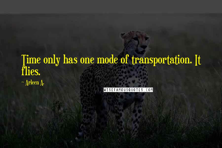 Arleen A. Quotes: Time only has one mode of transportation. It flies.