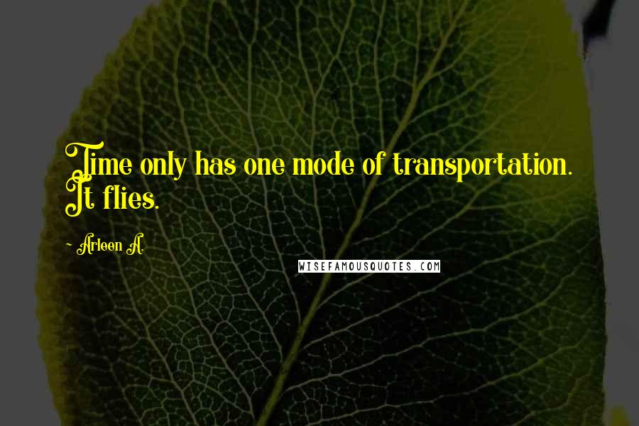 Arleen A. Quotes: Time only has one mode of transportation. It flies.