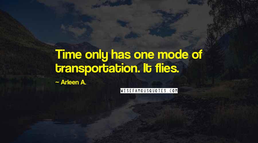 Arleen A. Quotes: Time only has one mode of transportation. It flies.