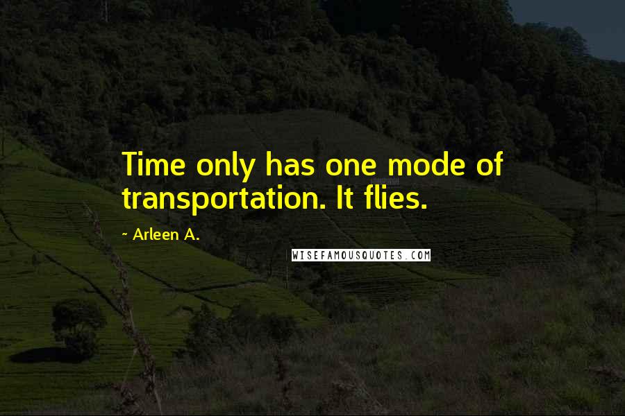 Arleen A. Quotes: Time only has one mode of transportation. It flies.