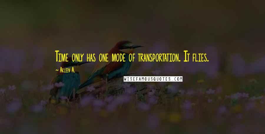 Arleen A. Quotes: Time only has one mode of transportation. It flies.