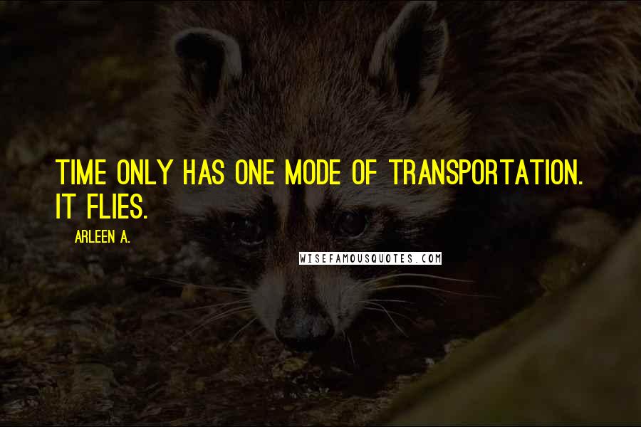 Arleen A. Quotes: Time only has one mode of transportation. It flies.