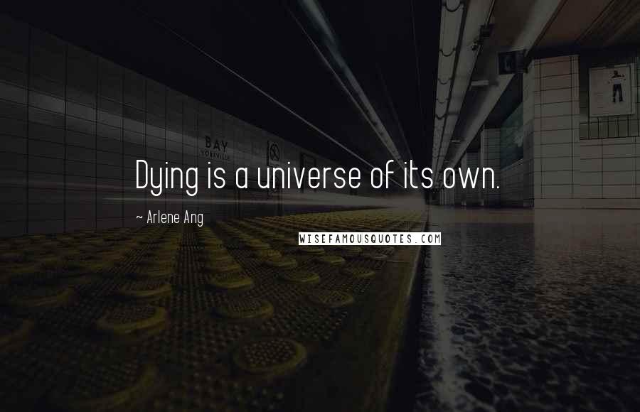 Arlene Ang Quotes: Dying is a universe of its own.