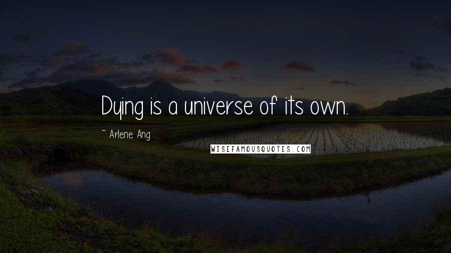 Arlene Ang Quotes: Dying is a universe of its own.