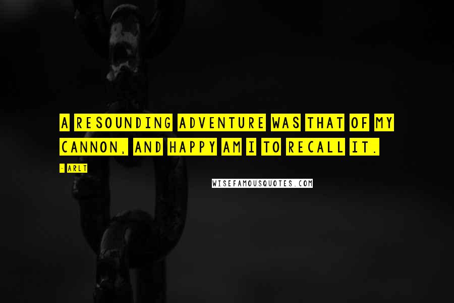 Arlt Quotes: A resounding adventure was that of my cannon, and happy am I to recall it.