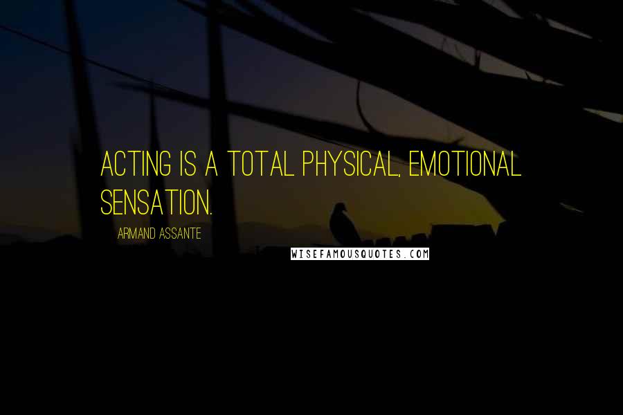 Armand Assante Quotes: Acting is a total physical, emotional sensation.