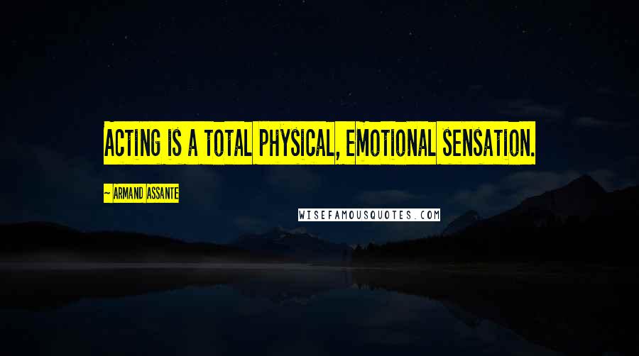 Armand Assante Quotes: Acting is a total physical, emotional sensation.