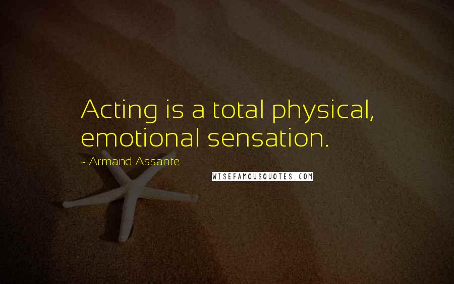 Armand Assante Quotes: Acting is a total physical, emotional sensation.