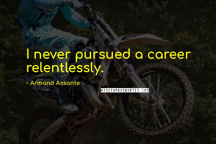 Armand Assante Quotes: I never pursued a career relentlessly.