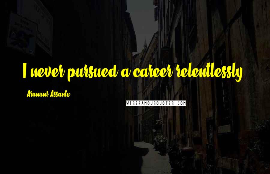 Armand Assante Quotes: I never pursued a career relentlessly.