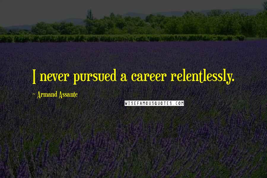 Armand Assante Quotes: I never pursued a career relentlessly.