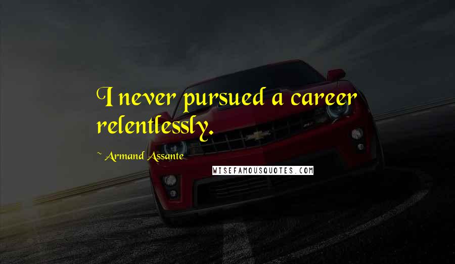 Armand Assante Quotes: I never pursued a career relentlessly.