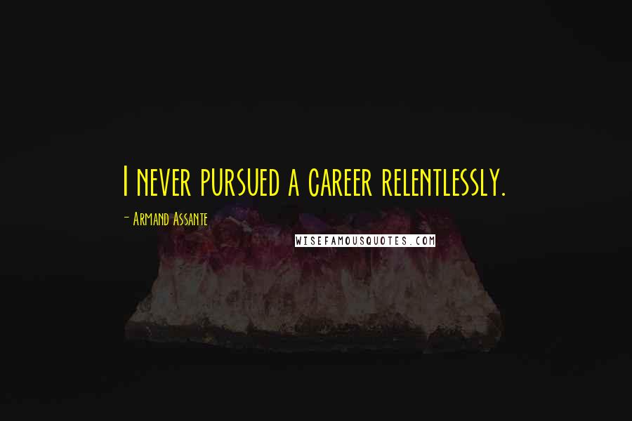 Armand Assante Quotes: I never pursued a career relentlessly.