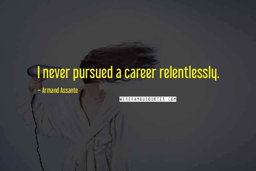 Armand Assante Quotes: I never pursued a career relentlessly.