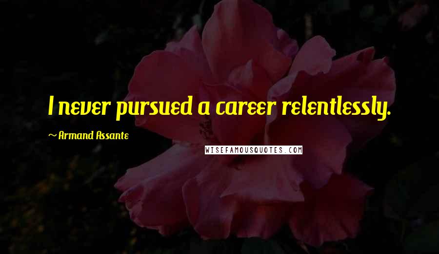 Armand Assante Quotes: I never pursued a career relentlessly.