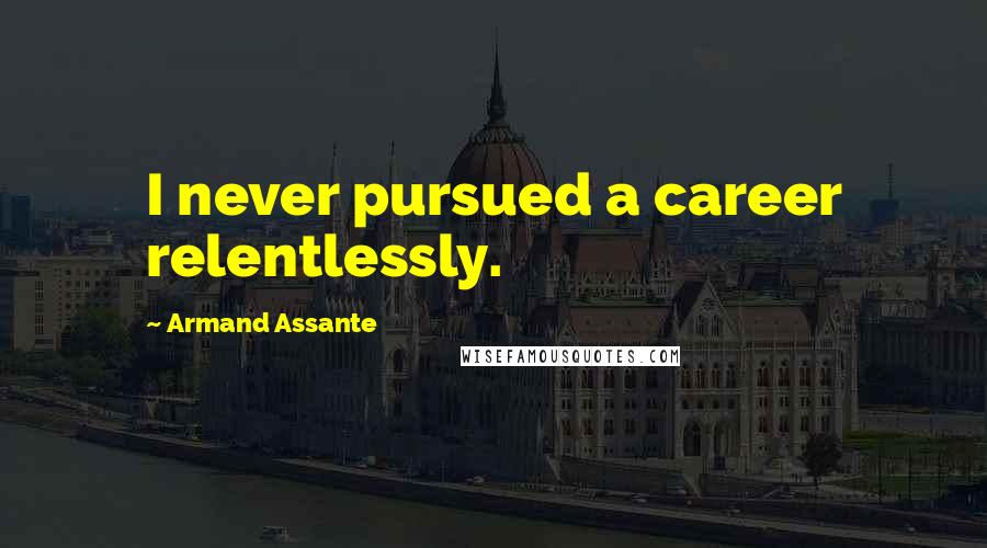 Armand Assante Quotes: I never pursued a career relentlessly.