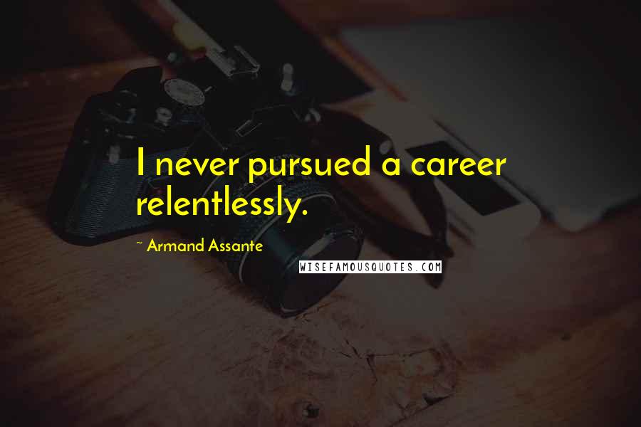 Armand Assante Quotes: I never pursued a career relentlessly.