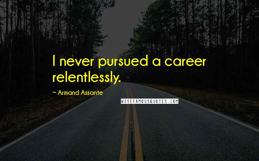 Armand Assante Quotes: I never pursued a career relentlessly.