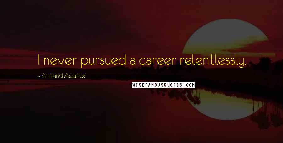 Armand Assante Quotes: I never pursued a career relentlessly.