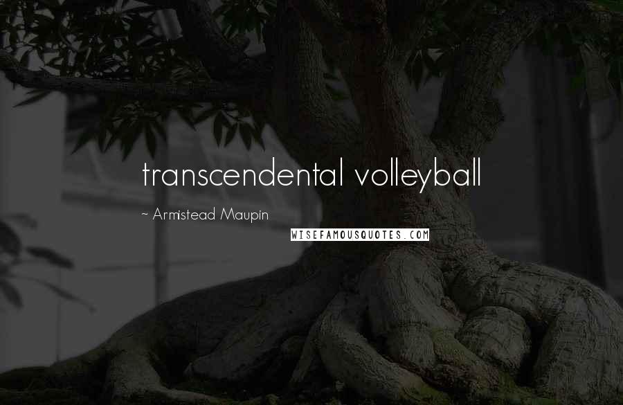 Armistead Maupin Quotes: transcendental volleyball