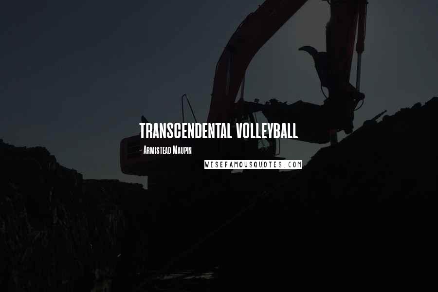Armistead Maupin Quotes: transcendental volleyball