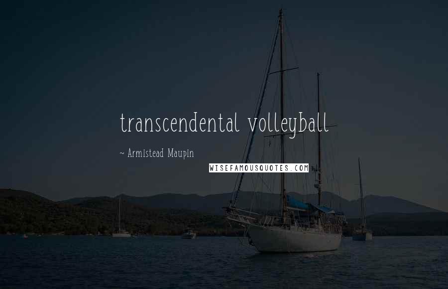 Armistead Maupin Quotes: transcendental volleyball