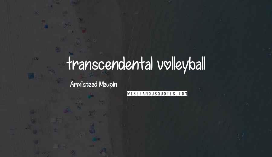 Armistead Maupin Quotes: transcendental volleyball