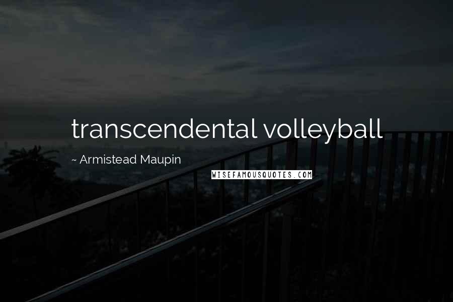 Armistead Maupin Quotes: transcendental volleyball