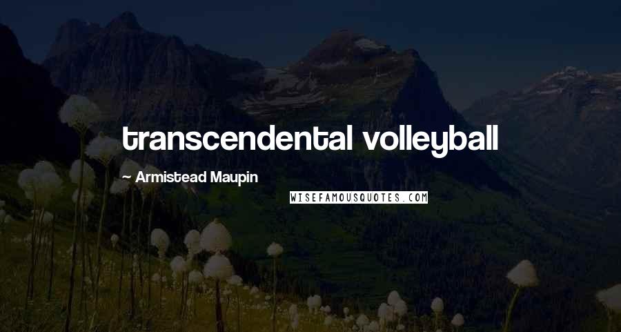 Armistead Maupin Quotes: transcendental volleyball