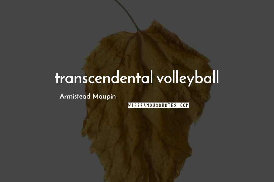 Armistead Maupin Quotes: transcendental volleyball